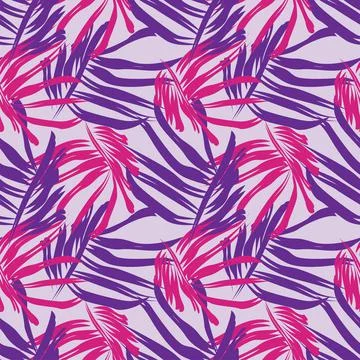 Tropical Leaf Seamless Pattern Design Stock Illustration