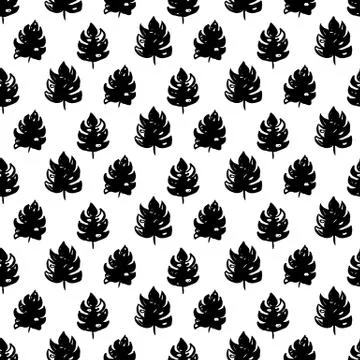 Tropical Leaf Seamless Pattern Illustrazione stock