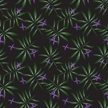 Tropical Leaf seamless Pattern Stock Illustration