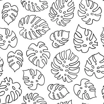 Tropical leaf seamless pattern Stock Illustration