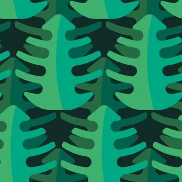 Tropical leaf seamless pattern. jungle tropical ornament. Abstract green back Stock Illustration