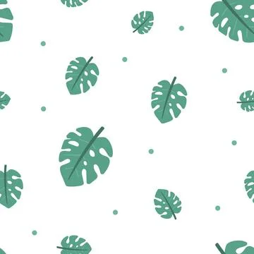 Tropical leaf seamless pattern set Stock Illustration