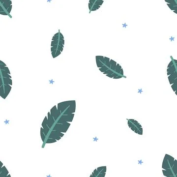 Tropical leaf seamless pattern set Stockillustratie