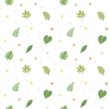 Tropical leaf seamless pattern set Stock Illustration