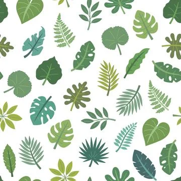 Tropical leaf seamless pattern set 스톡 일러스트