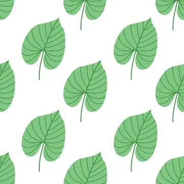 Tropical leaf seamless pattern vector flat botanical background summer textile Stock Illustration