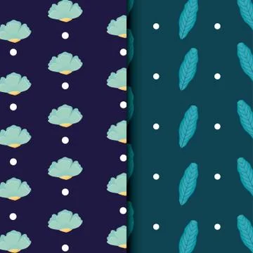 Tropical leafs icon patterns Illustrazione stock