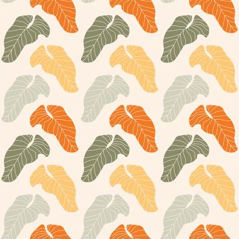Tropical leafs pattern .Botanical Vector illustration. Tropical plants. Modern Illustrazione stock