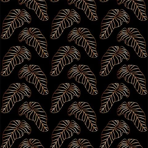 Tropical leafs pattern .Botanical Vector illustration. Tropical plants. Modern Stock Illustration