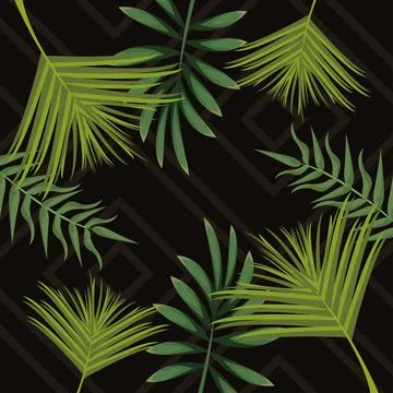 Tropical leafs pattern Stock Illustration