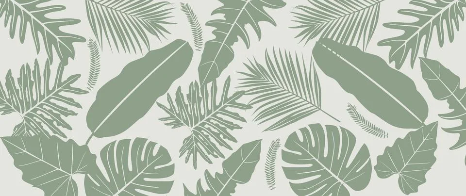 Tropical leafs pattern Stock Illustration