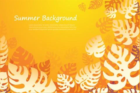 Tropical leafs summer background vector Stock Illustration