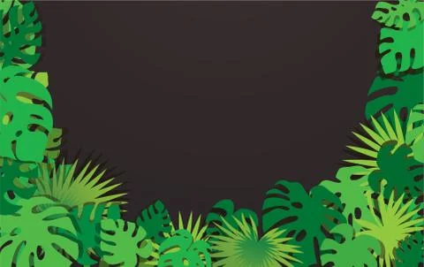Tropical leafs template background vector Stock Illustration