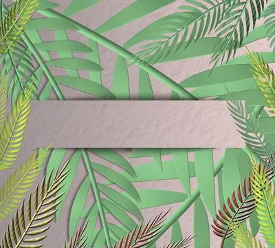 Tropical leaves background Stock Illustration
