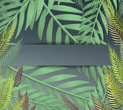 Tropical leaves background Stock Illustration