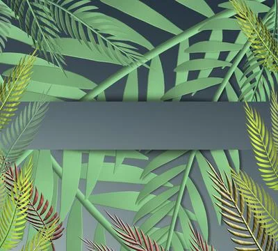 Tropical leaves background Stock Illustration