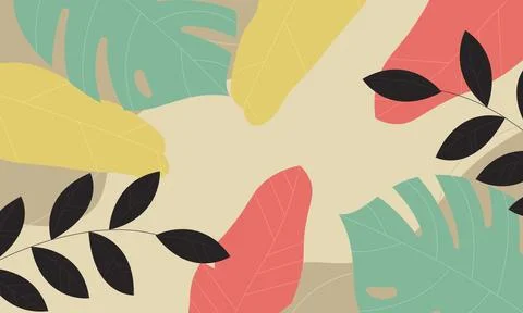 Tropical leaves background. Stock Illustration