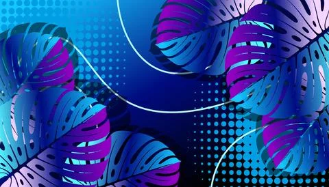 Tropical leaves background Stock Illustration