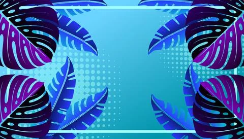 Tropical leaves background Stock Illustration