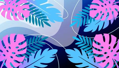 Tropical leaves background Stockillustratie