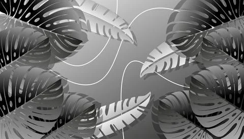 Tropical leaves background Stock Illustration