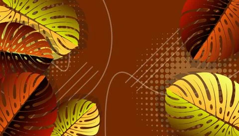 Tropical leaves background Stock Illustration