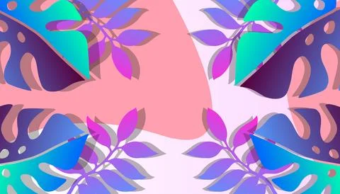 Tropical leaves background Stock Illustration