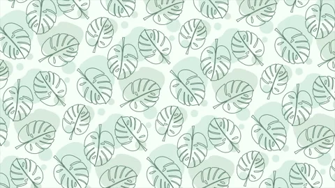 Tropical leaves background pattern on a seamless loop Stock Footage 240028443