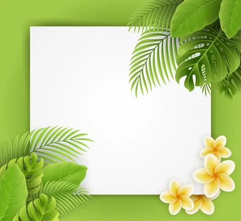 Tropical leaves frame background with copy space Stock-Illustration