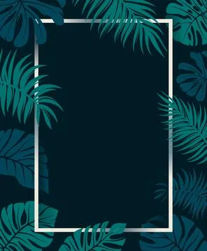 Tropical Leaves Frame With Copy Space Stock Illustration