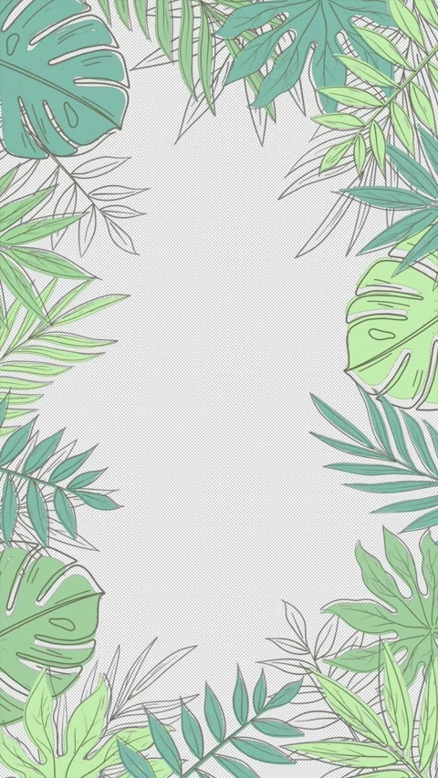 Tropical leaves frame on a seamless loop Stock Footage 311767178