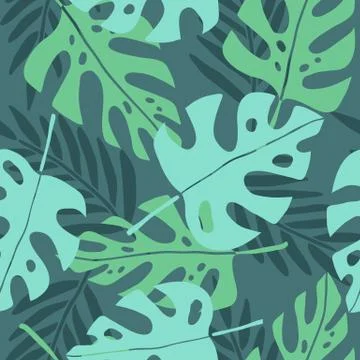 Tropical leaves pattern. Stock Illustration