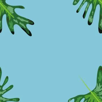 Tropical leaves realistic seamless pattern. Hawaiian exotic background with t Stockillustratie
