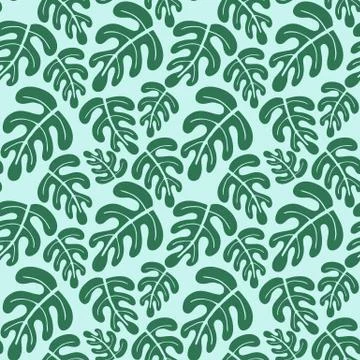 Tropical leaves seamless pattern Stock Illustration