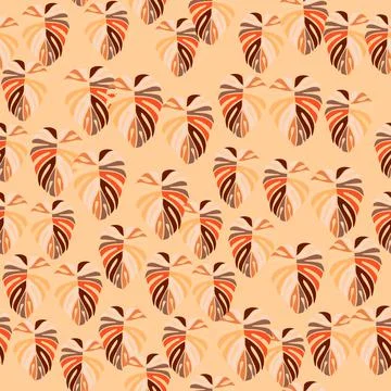 Tropical leaves seamless pattern. Monstera leaf background. Stock Illustration