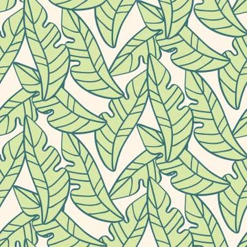 Tropical Leaves seamless pattern, nature foliage Stock Illustration