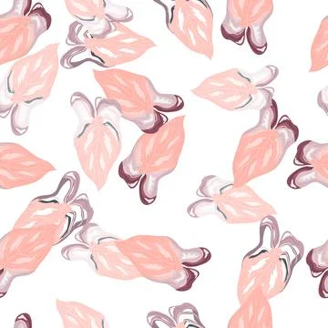 Tropical leaves seamless pattern. Rainforest leaf endless wallpaper. Exotic h Stock Illustration