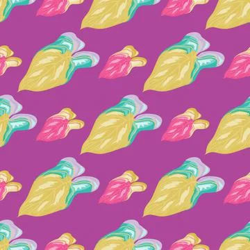 Tropical leaves seamless pattern. Rainforest leaf endless wallpaper. Exotic h Stock Illustration
