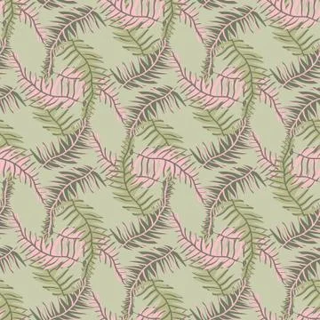 Tropical leaves seamless vector pattern Stock Illustration