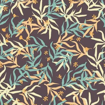 Tropical leaves seamless vector pattern Stock-Illustration
