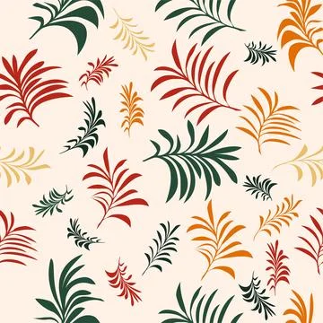 Tropical leaves seamless vector pattern. Stockillustratie