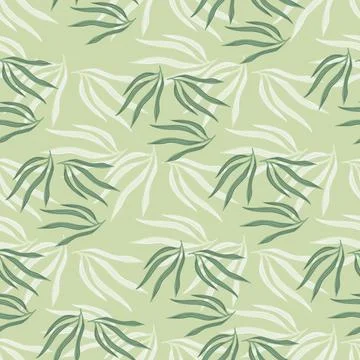 Tropical leaves semless pattern. Abstract tropic leaf on green background. Illustrazione stock