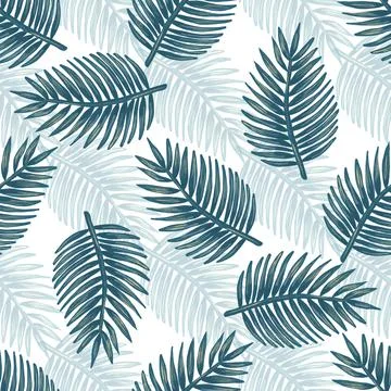 Tropical leaves surface seamless pattern design. rainforest backgroud for tex Stock Illustration
