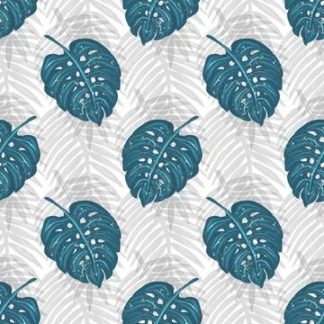 Tropical leaves surface seamless pattern design. rainforest backgroud for tex Stock-Illustration