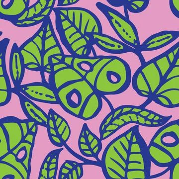 A tropical leaves toss seamless vector pattern Stock Illustration