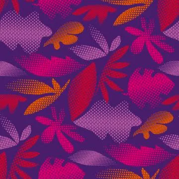 Tropical leaves vector seamless pattern Stockillustratie