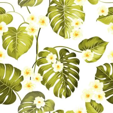 Tropical leaves vector set Stock Illustration