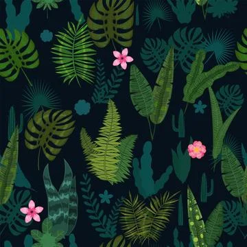 Tropical Leopard seamless pattern background Stock Illustration