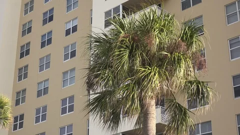 Tropical location apartment complex establishing shot 4k Видео 127459193