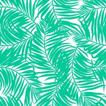 Tropical lush palms seamless pattern Stock Illustration